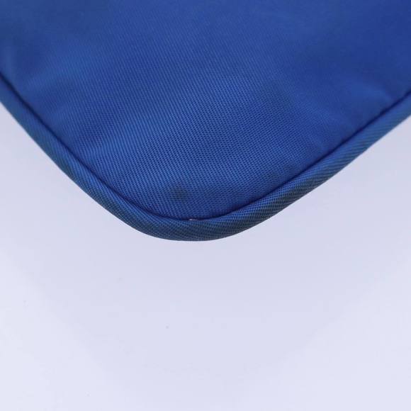 PRADA Accessory Pouch Nylon Blue Gold Auth 90956 - Picture 9 of 16